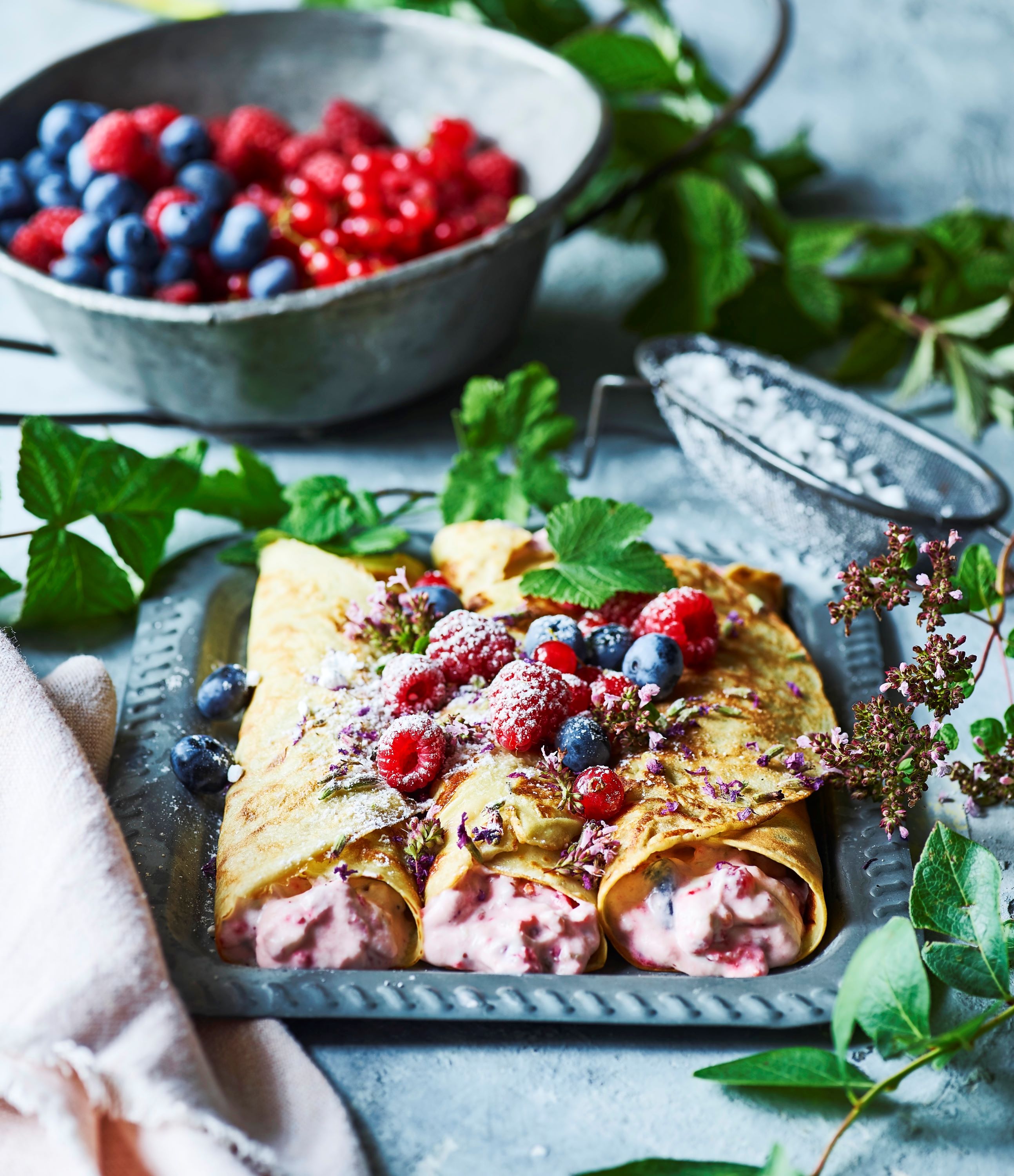 Opskrift på pandekager med bærskum