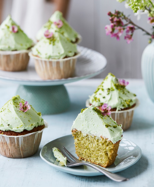 Pistaciecupcakes med limetopping