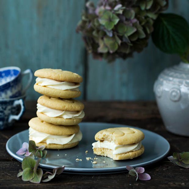 Småkager med hvid chokolade