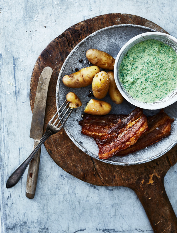 Stegt flæsk med persillesovs