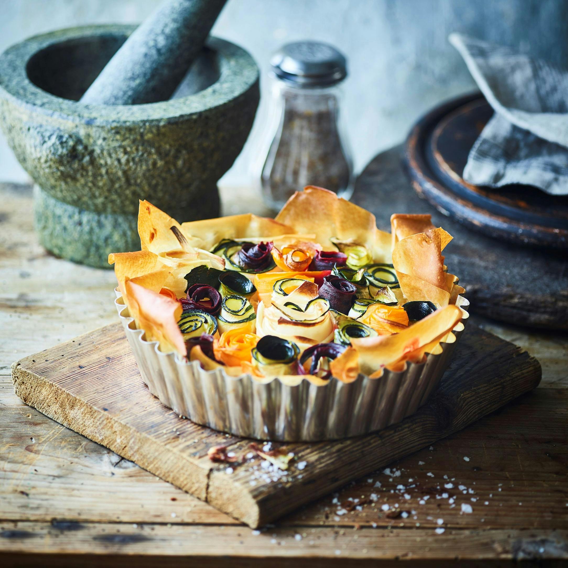 Tærte med rodfrugter