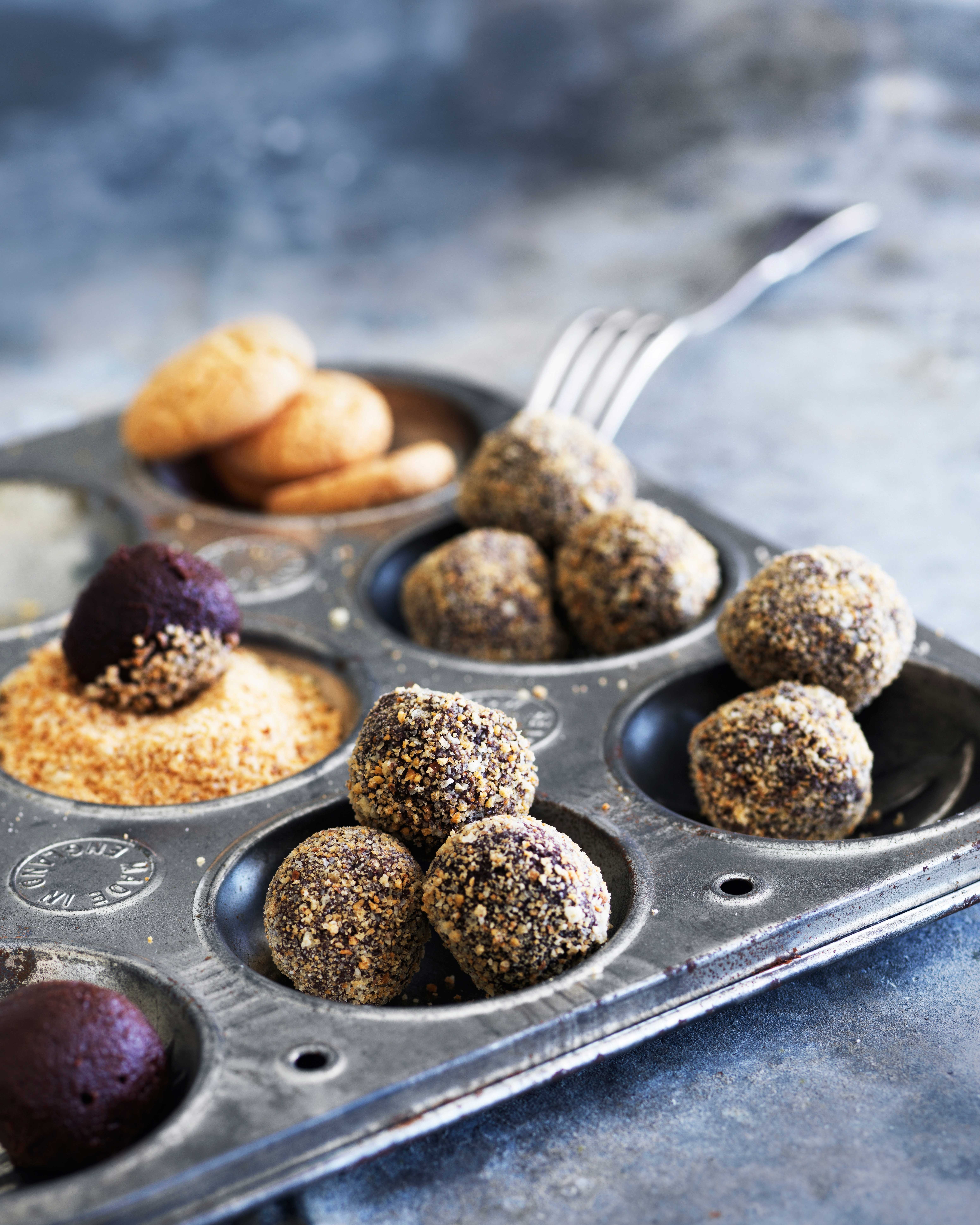 Trøfler med mandellikør og kaffe