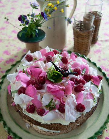 Caroline romantisk Betjening mulig Lagkage med spiselige blomster | ISABELLAS