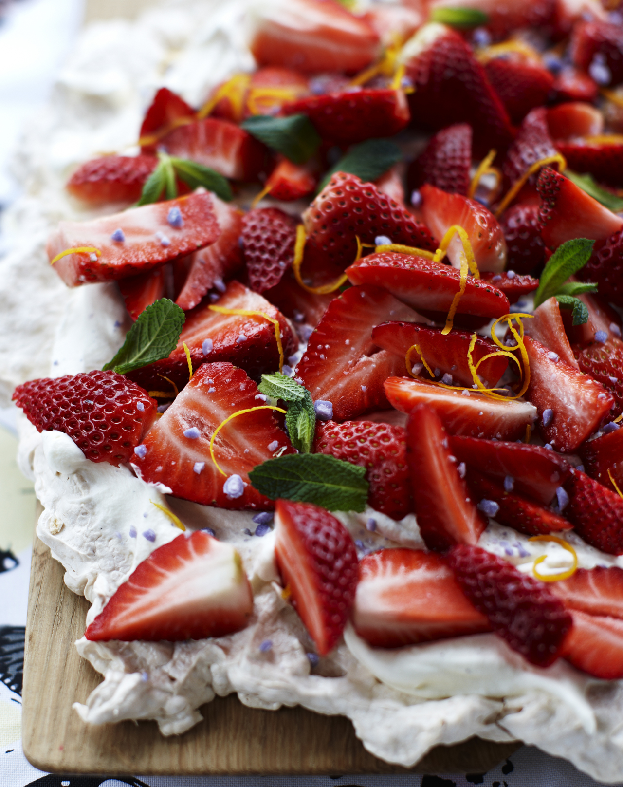 Pavlova med jordbær