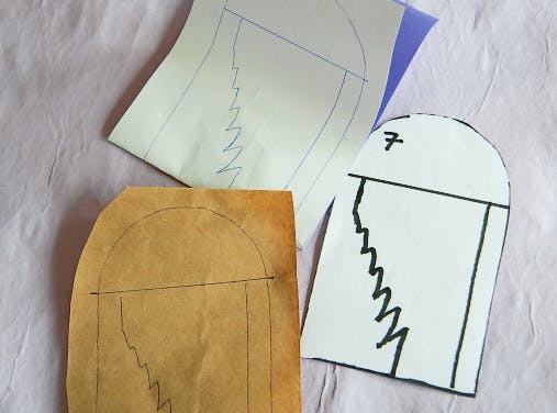 Tegn skabelonen over på dit valgte papir.