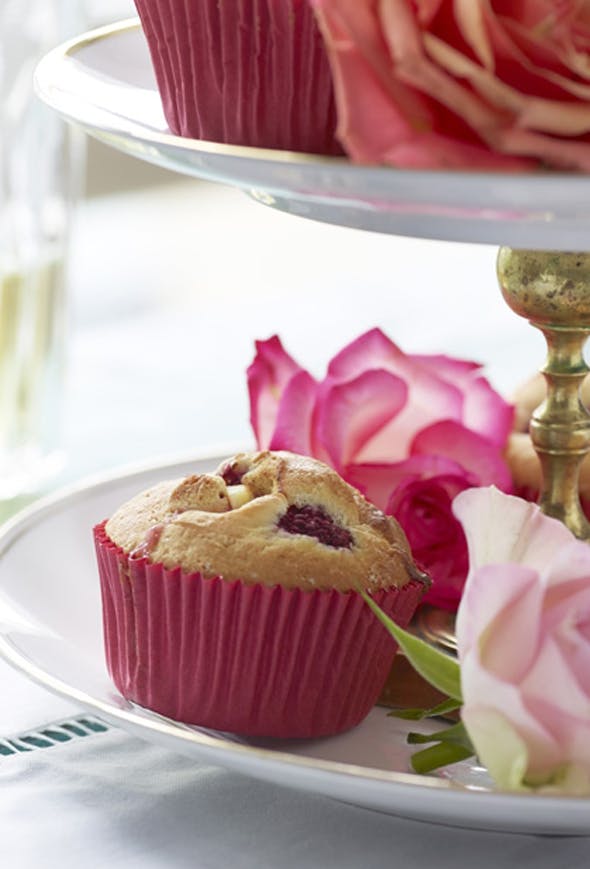 hindbærmuffins